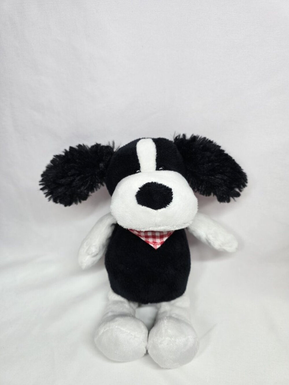 Ferrero Kinder Black And White Dog Plush Soft Toy 9"